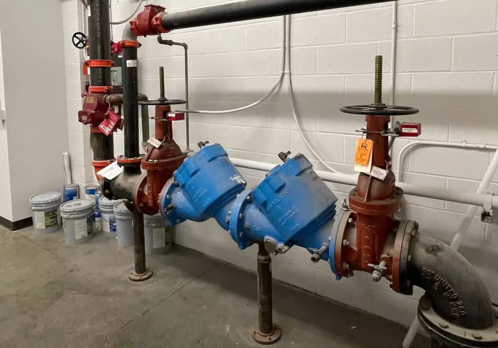 Blue valve system designed for optimized flow management in industrial settings.