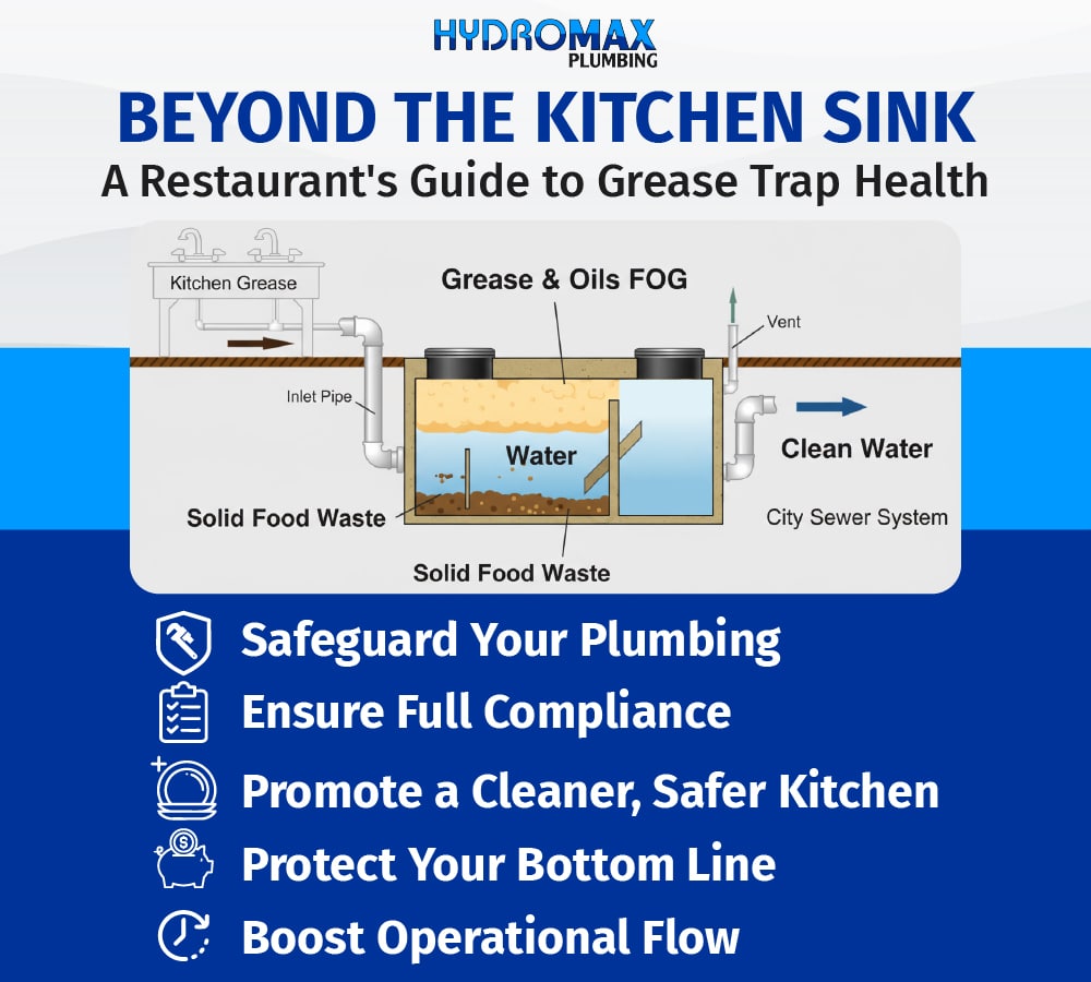Guide to maintaining grease traps for restaurant plumbing and kitchen safety.